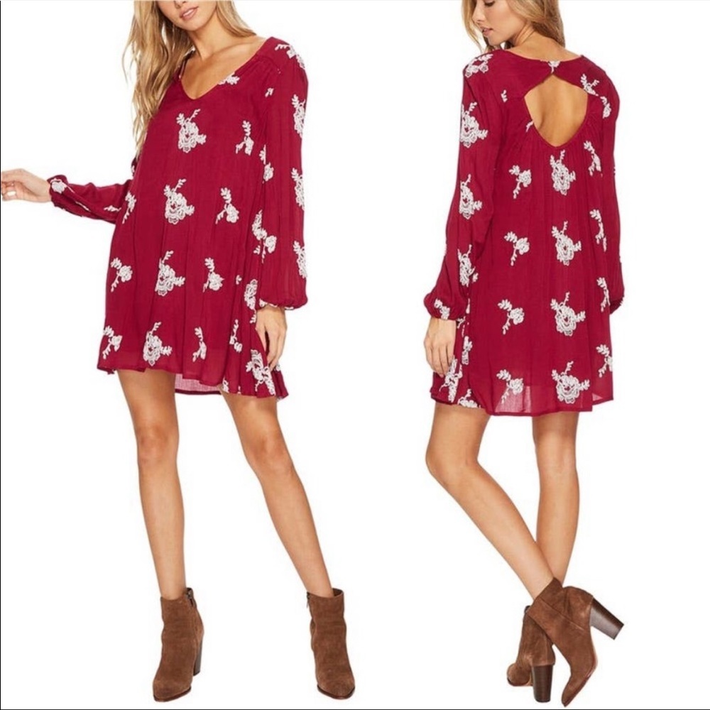 Free People Pink Embroidered Dress